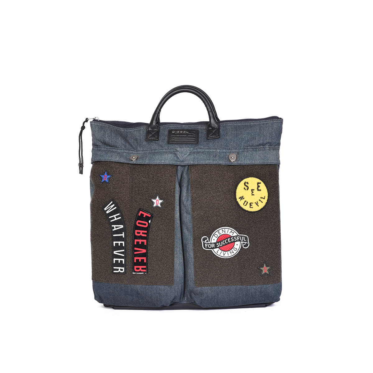 PATCHED DENIM HANDBAG