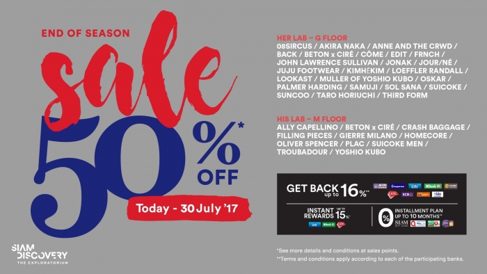 Siam Discovery End of Season Sale 50% off